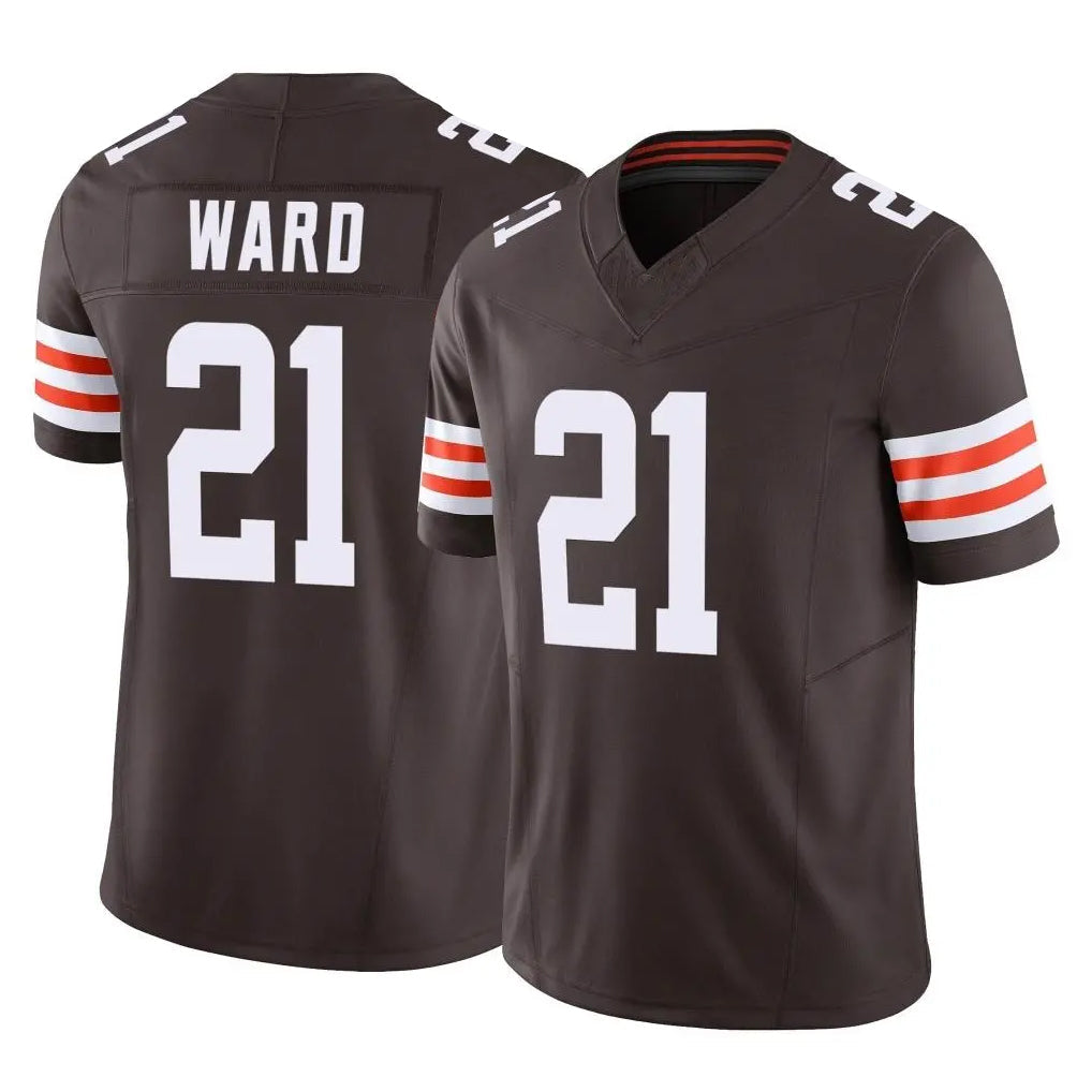 Fenge C.Browns #21 Denzel Ward Player Brown Vapor F.U.S.E. Limited Home Game Stitched Jerseys