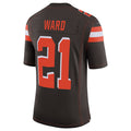 Fenge C.Browns #21 Denzel Ward Player Brown Vapor Limited Football Jerseys