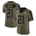 Fenge C.Browns #21 Denzel Ward Player Salute To Service Limited Olive Football Jerseys