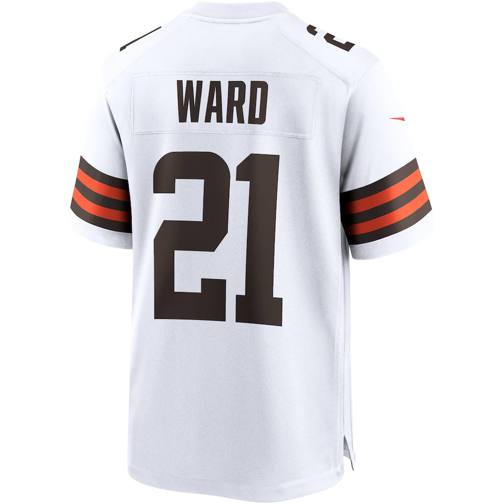 Fenge C.Browns #21 Denzel Ward White Game Stitched Jerseys