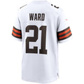 Fenge C.Browns #21 Denzel Ward White Game Stitched Jerseys