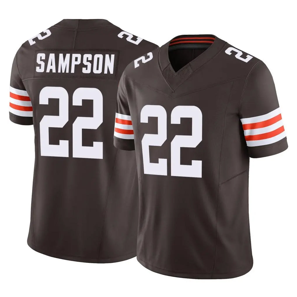 Fenge C.Browns #22 Dylan Sampson Player Brown Vapor F.U.S.E. Limited Home Game Stitched Jerseys