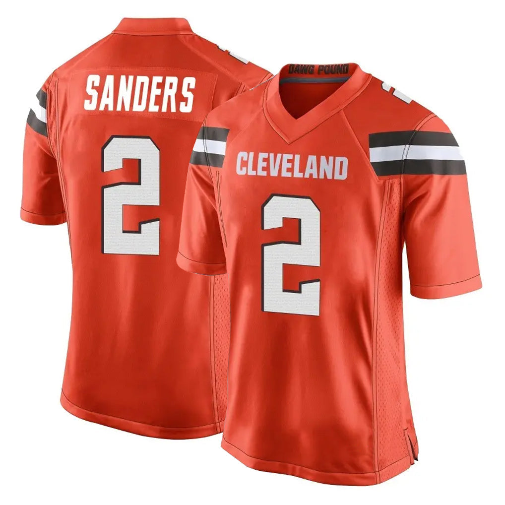 Fenge C.Browns #2 Shedeur Sanders Player Orange Home Game Stitched Jerseys