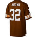 Fenge C.Browns #32 Jim Brown Mitchell & Ness Brown Big & Tall Retired Player Replica Stitched Jerseys