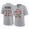 Fenge C.Browns #32 Jim Brown Player Gray Atmosphere Fashion Game Stitched Jerseys