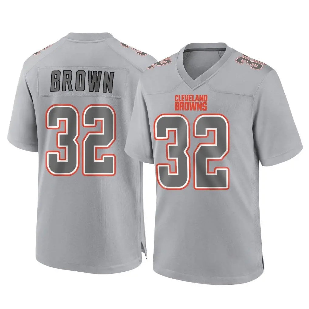 Fenge C.Browns #32 Jim Brown Player Gray Atmosphere Fashion Game Stitched Jerseys