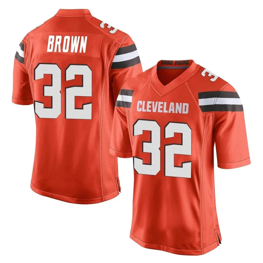 Fenge C.Browns #32 Jim Brown Player Orange Vapor Limited Home Game Stitched Jerseys