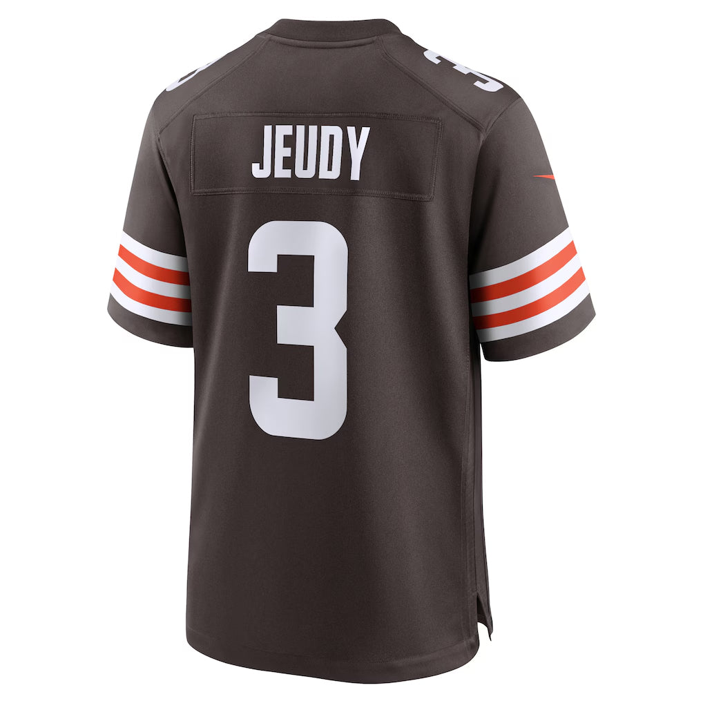 FengeC.Browns #3 Jerry Jeudy Player Brown Home Game Stitched Jerseys