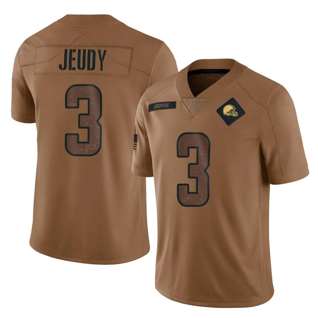 FengeC.Browns #3 Jerry Jeudy Player Brown Salute To Service Limited Stitched Jerseys