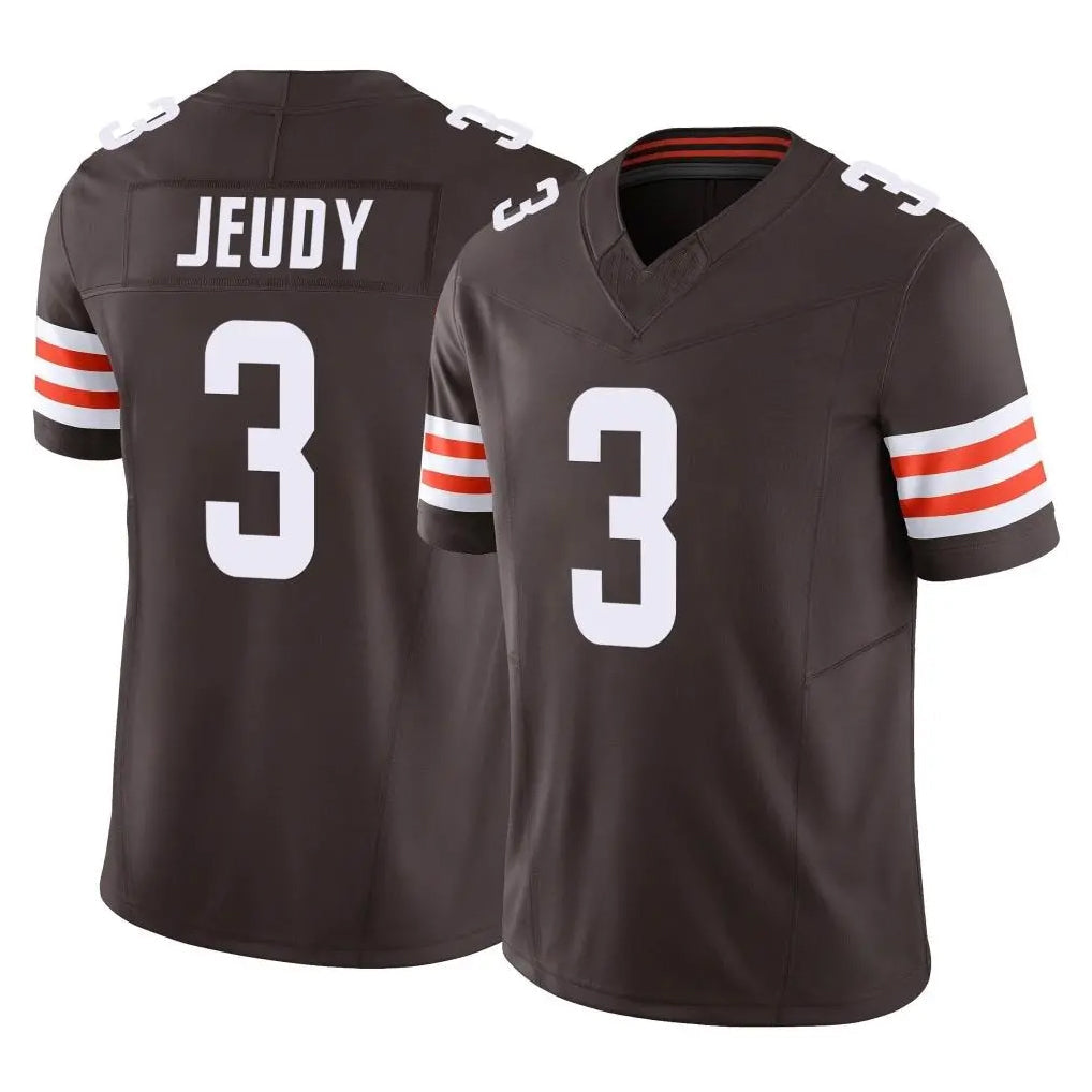 FengeC.Browns #3 Jerry Jeudy Player Brown Vapor F.U.S.E. Limited Stitched Jerseys