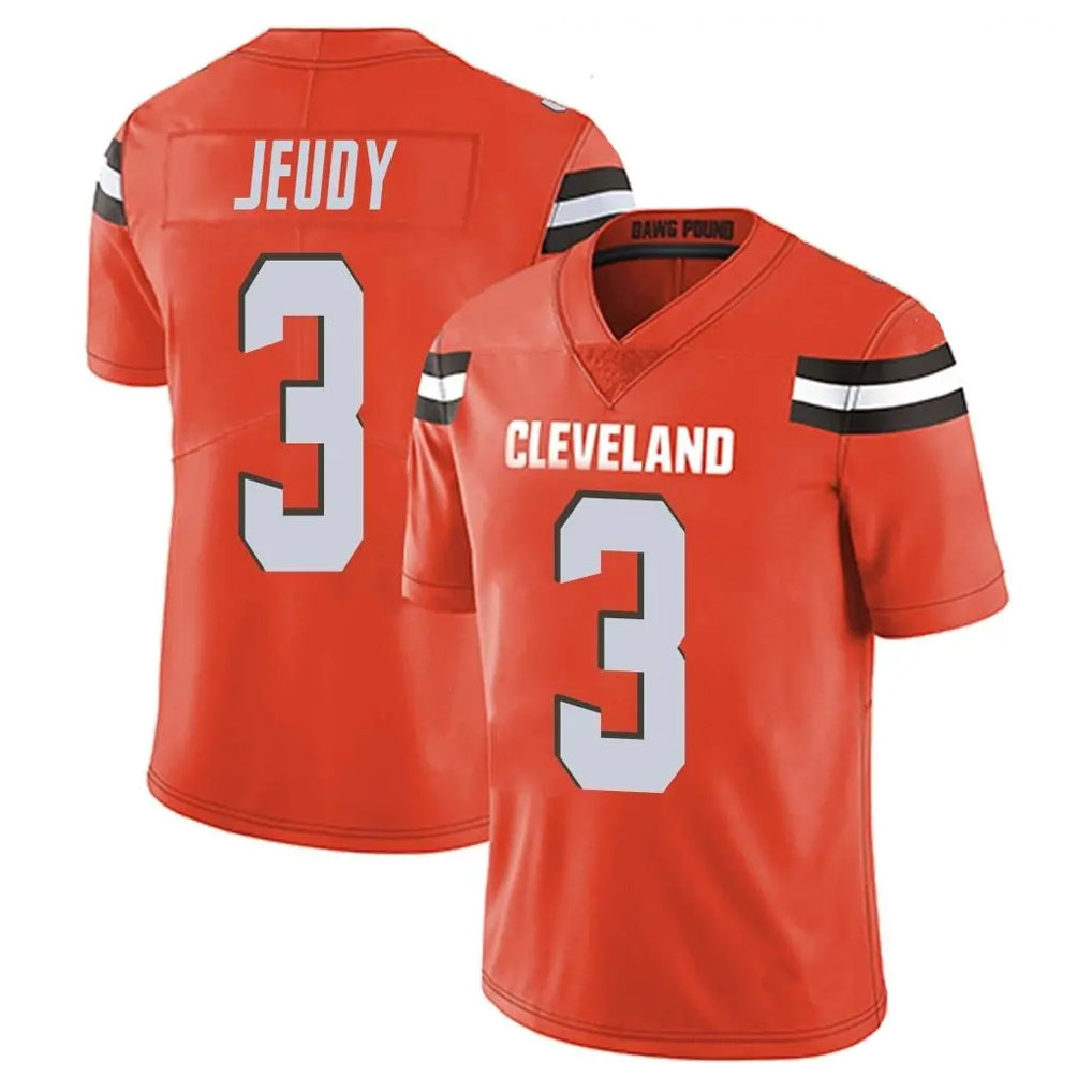 Fenge C.Browns #3 Jerry Jeudy Player Orange Alternate Vapor Untouchable Limited Home Game Stitched Jerseys