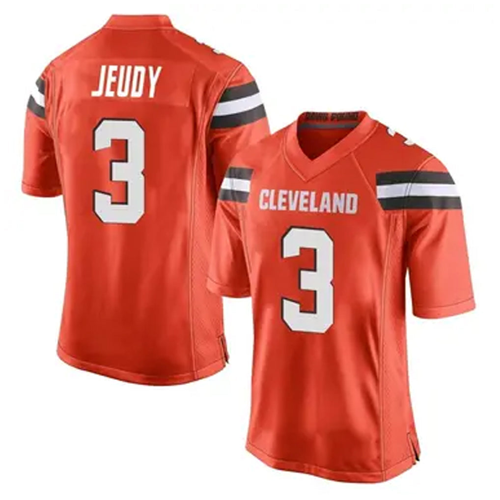 FengeC.Browns #3 Jerry Jeudy Player Orange Game Stitched Jerseys