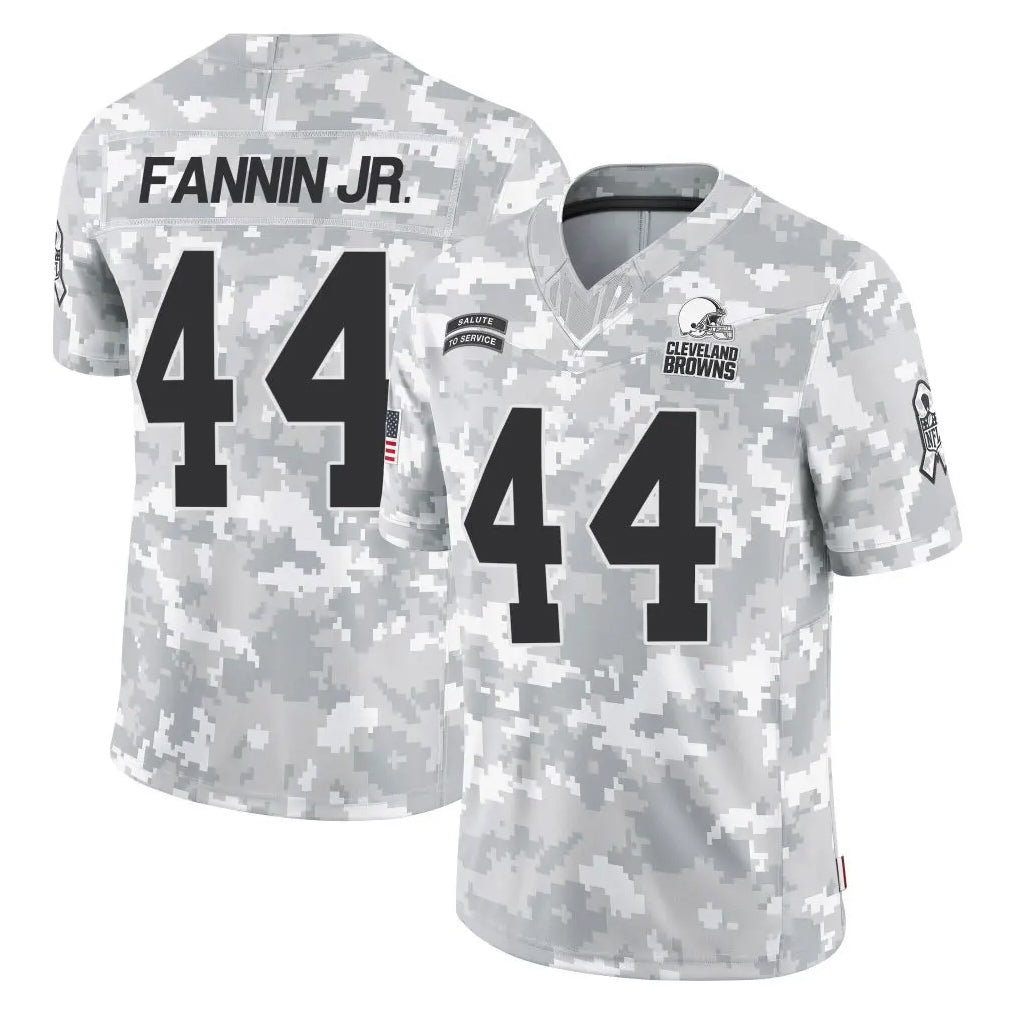 Fenge C.Browns #44 Harold Fannin Jr. Player Arctic Camo Salute to Service Limited Home Game Stitched Jerseys