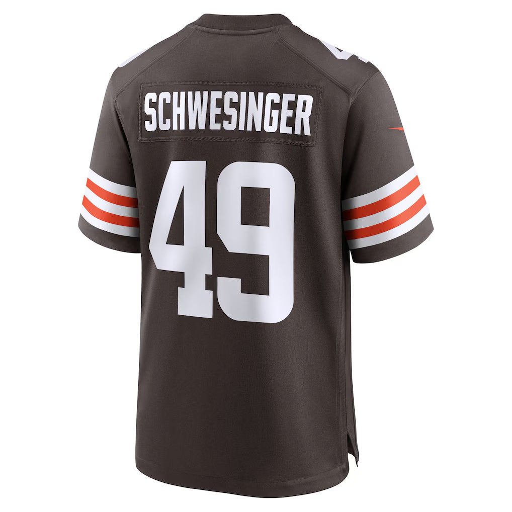 Fenge C.Browns #49 Carson Schwesinger Brown 2025 Draft Game Stitched Jerseys
