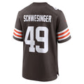 Fenge C.Browns #49 Carson Schwesinger Brown 2025 Draft Game Stitched Jerseys