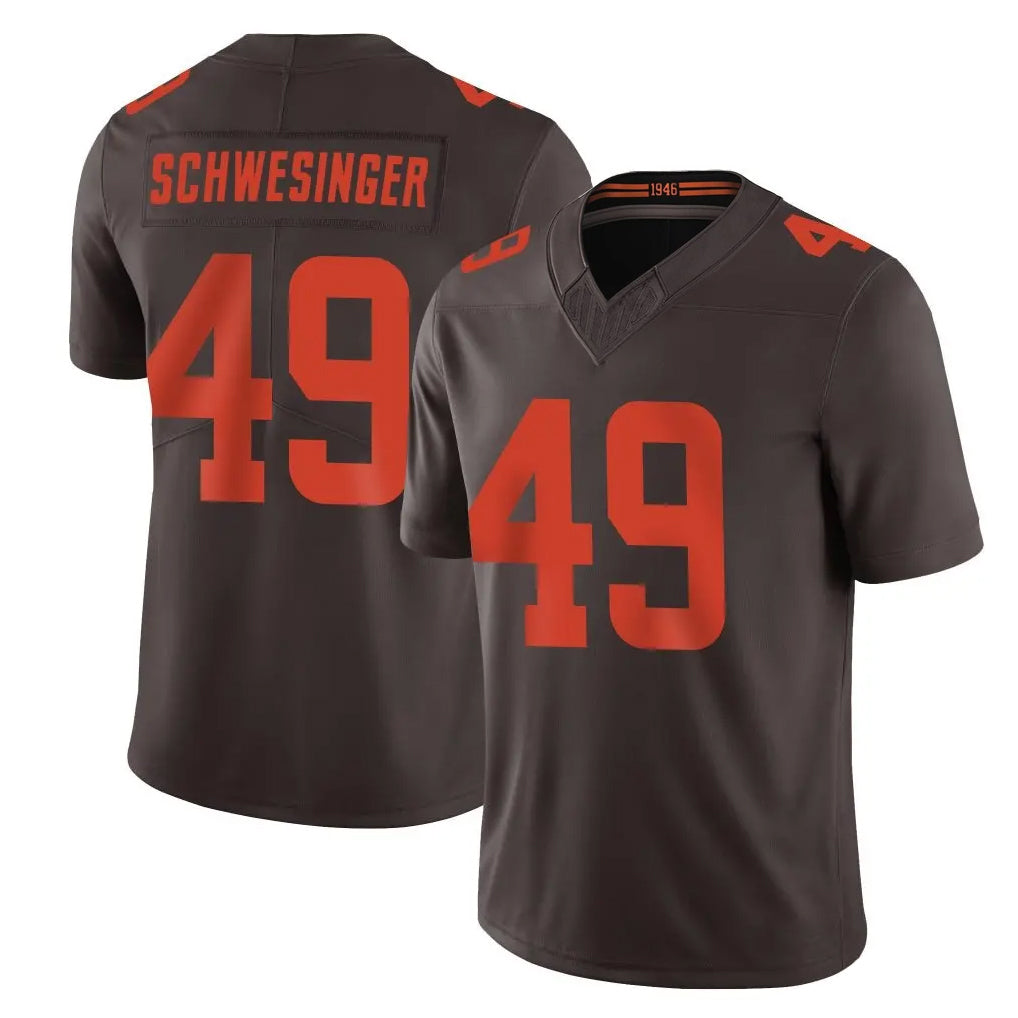 Fenge C.Browns #49 Carson Schwesinger Player Brown Limited Vapor F.U.S.E. Alternate Game Stitched Jerseys