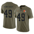 Fenge C.Browns #49 Carson Schwesinger Player Olive Salute to Service Limited Game Stitched Jerseys