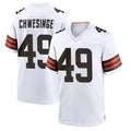 Fenge C.Browns #49 Carson Schwesinger Player White Home Game Stitched Jerseys