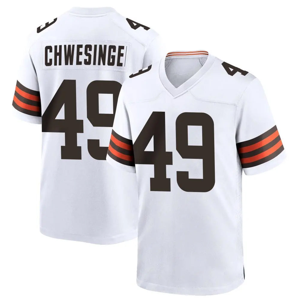 Fenge C.Browns #49 Carson Schwesinger Player White Home Game Stitched Jerseys