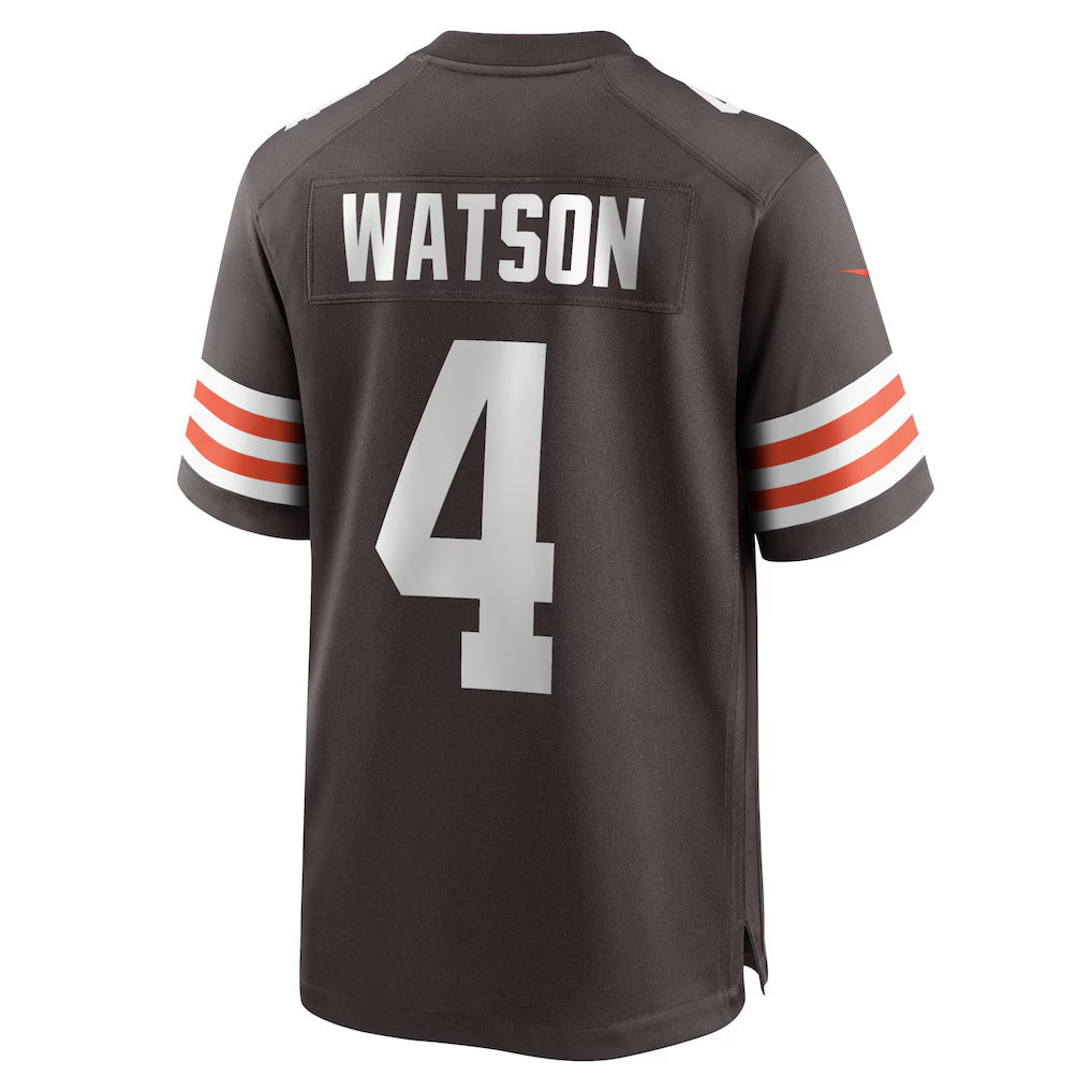 Fenge C.Browns #4 Deshaun Watson Brown Game Stitched Jerseys