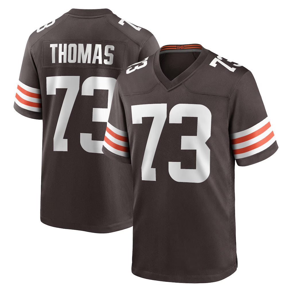 Fenge C.Browns #73 Joe Thomas Player Brown Home Game Stitched Jerseys