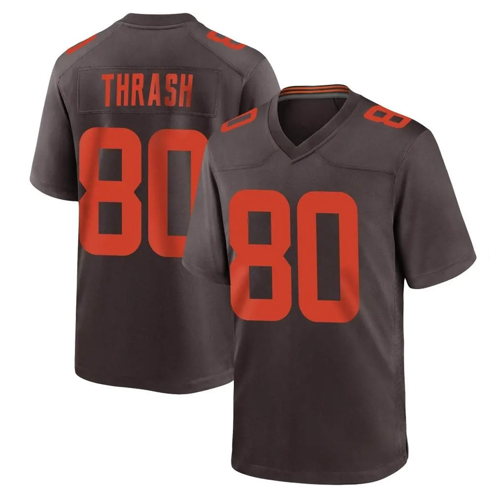 Fenge C.Browns #80 Jamari Thrash Player Brown Alternate Home Game Stitched Jerseys