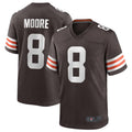 Fenge C.Browns #8 Elijah Moore Brown Game Retired Player Jersey American Stitched Jerseys
