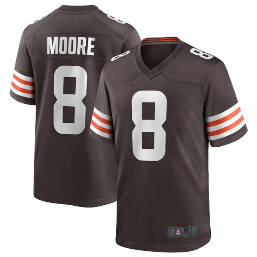 Fenge C.Browns #8 Elijah Moore Brown Game Retired Player Jersey American Stitched Jerseys