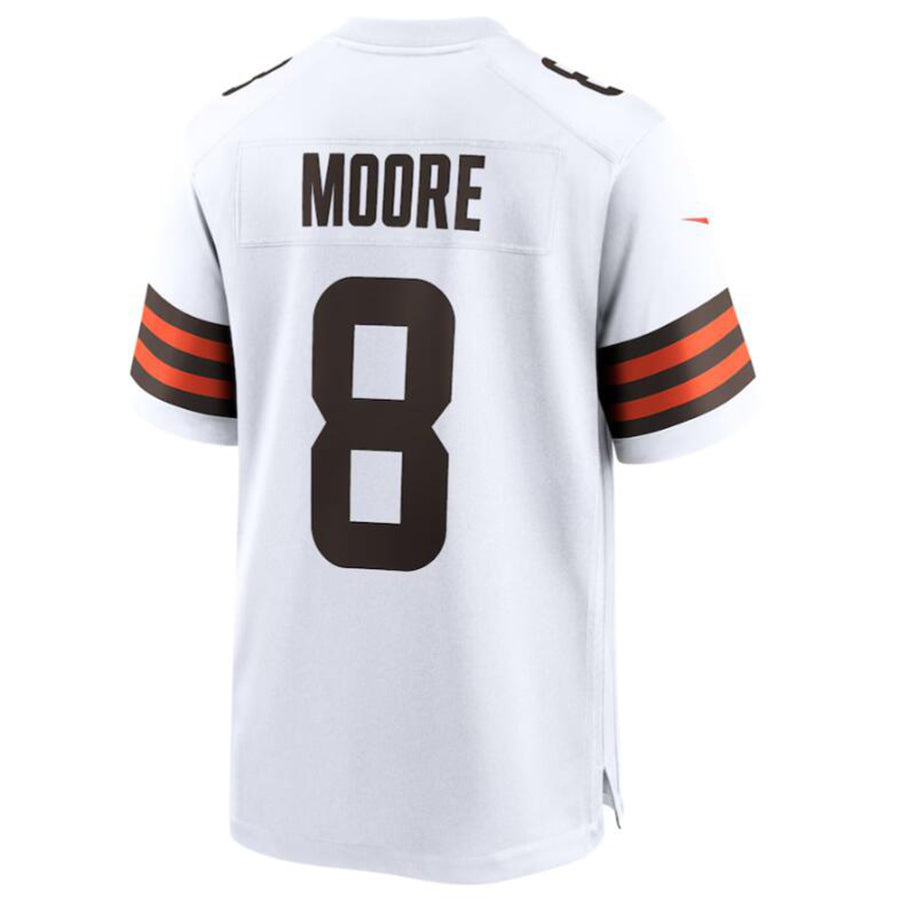 Fenge C.Browns #8 Elijah Moore White Game Retired Player Jersey American Stitched Jersey
