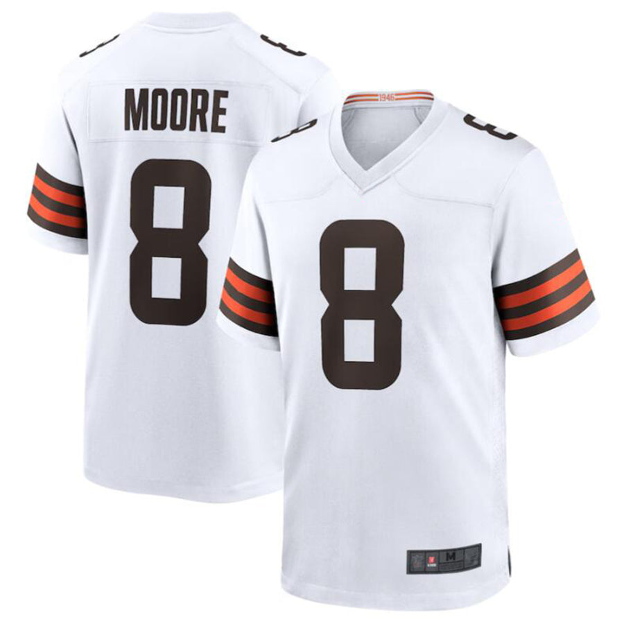 Fenge C.Browns #8 Elijah Moore White Game Retired Player Jersey American Stitched  Jerseys