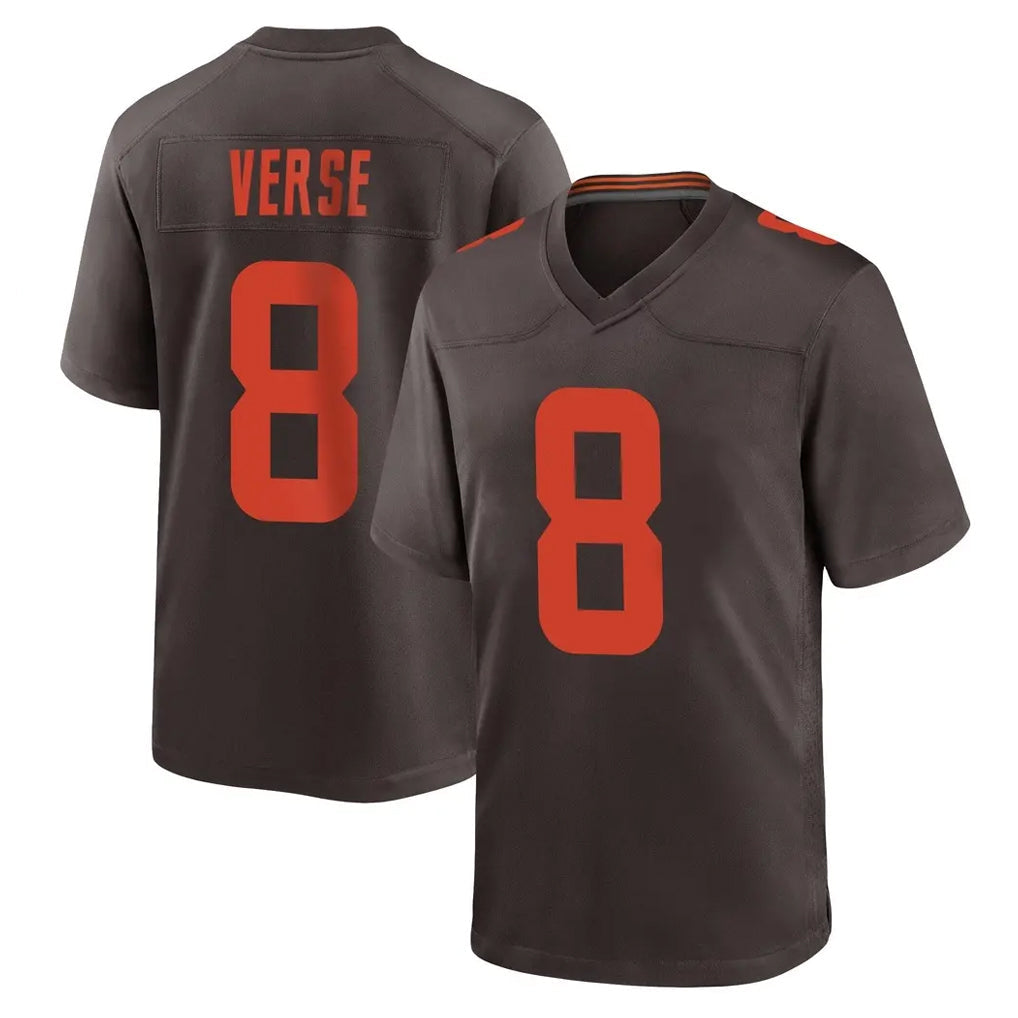Fenge C.Browns #8 Jared Verse Player Brown Alternate Home Game Stitched Jerseys