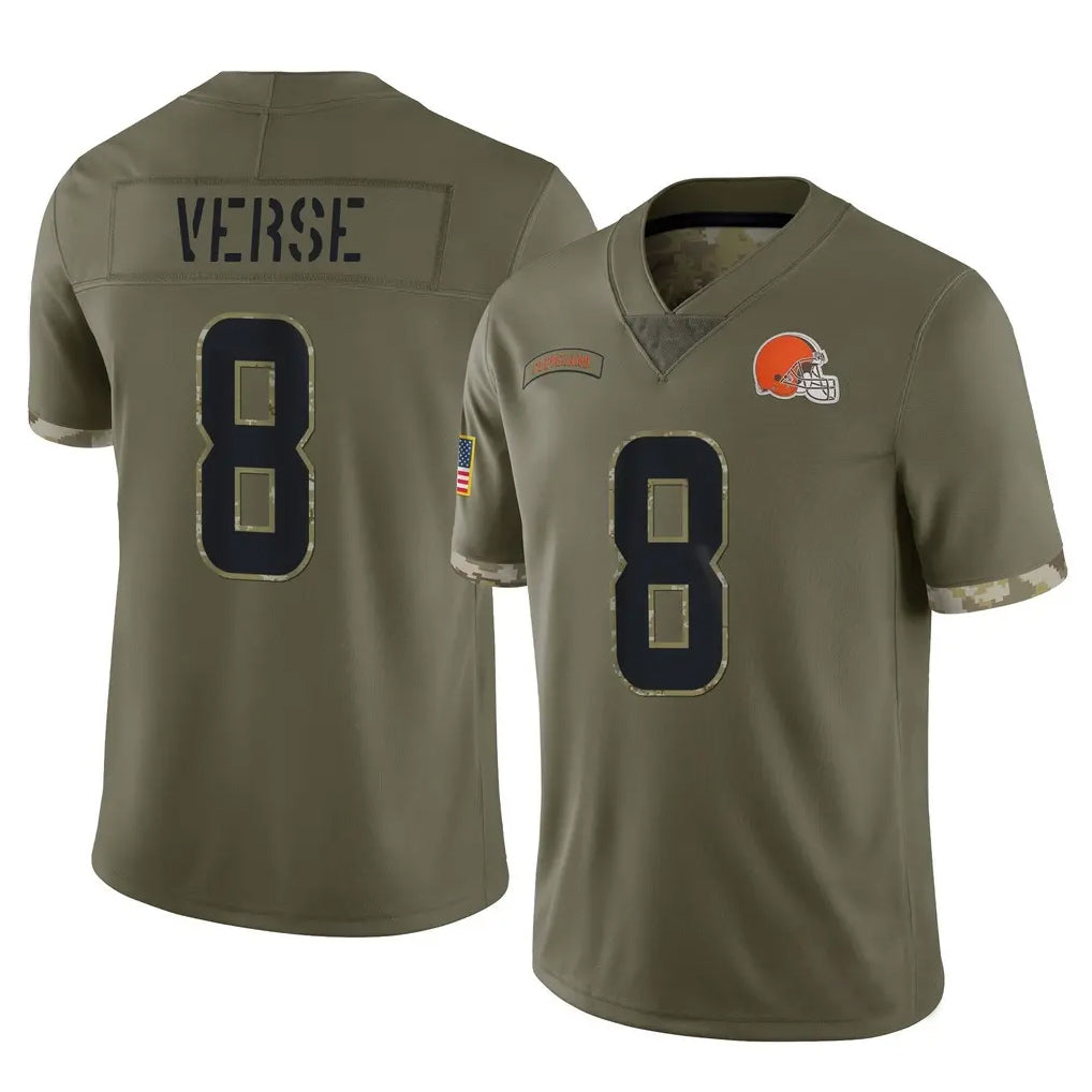 Fenge C.Browns #8 Jared Verse Player Olive Salute to Service Limited Game Stitched Jerseys