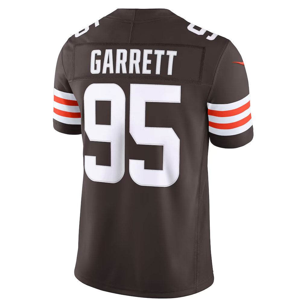 Fenge C.Browns #95 Myles Garrett Brown Team Vapor F.U.S.E. Stitched Limited Jerseys