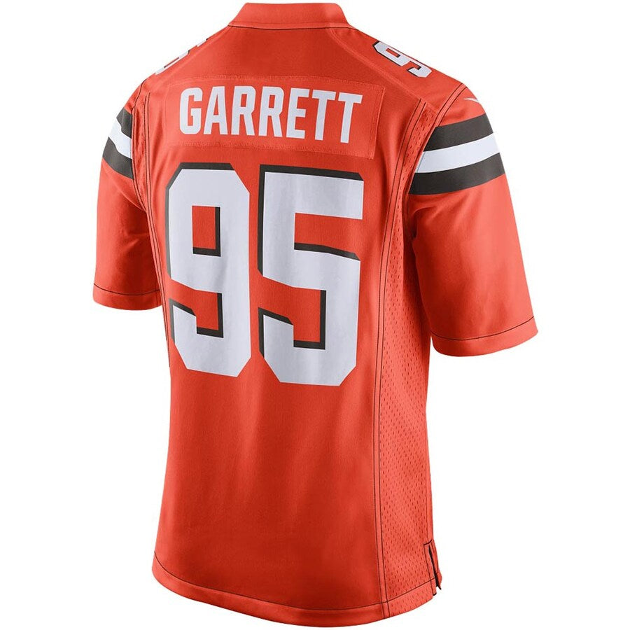 Fenge C.Browns #95 Myles Garrett Player Orange Game  Stitched Jerseys