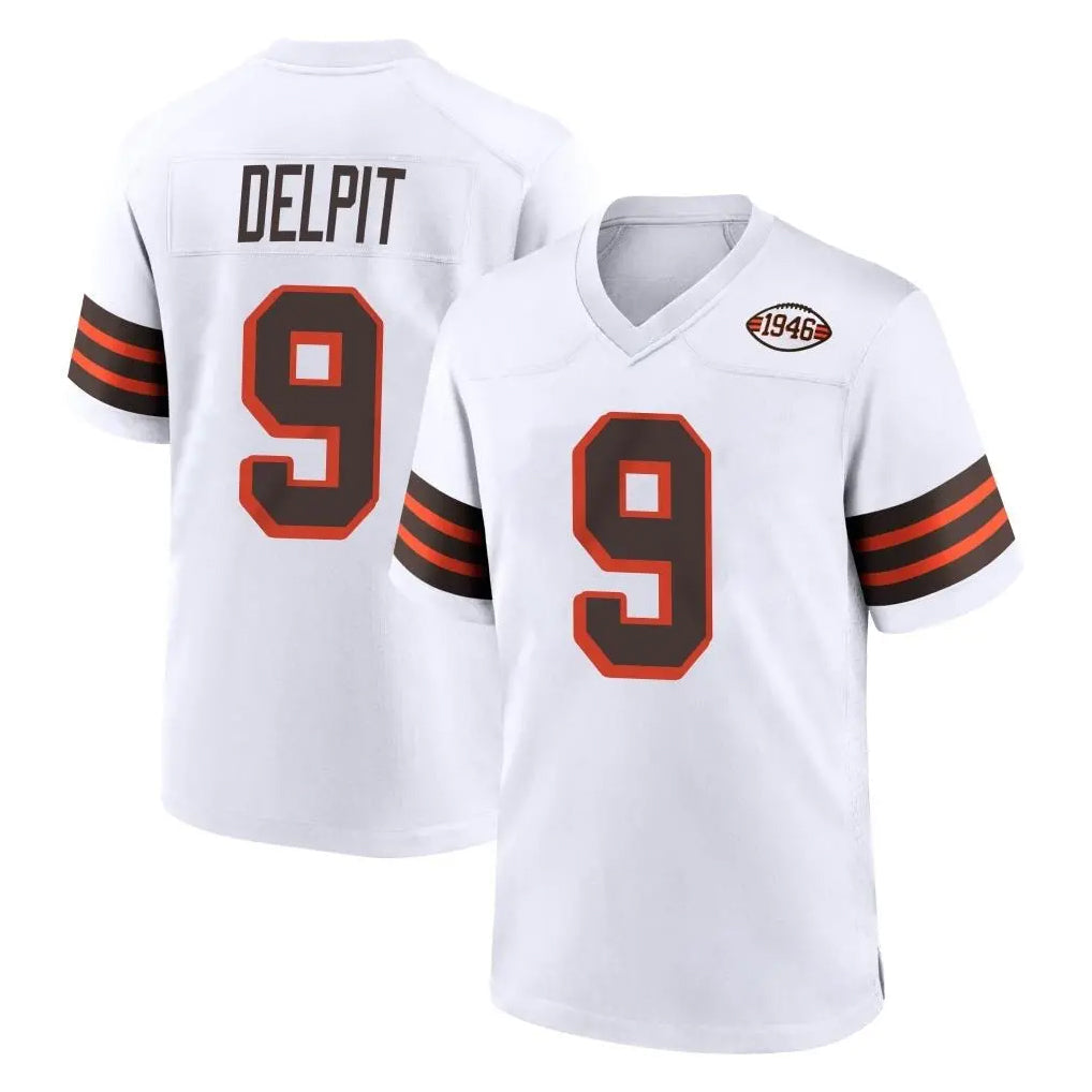 Fenge C.Browns #9 Grant Delpit Player White Alternate Home Game Stitched Jerseys