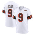 Fenge C.Browns #9 Grant Delpit Player White Alternate Home Game Stitched Jerseys