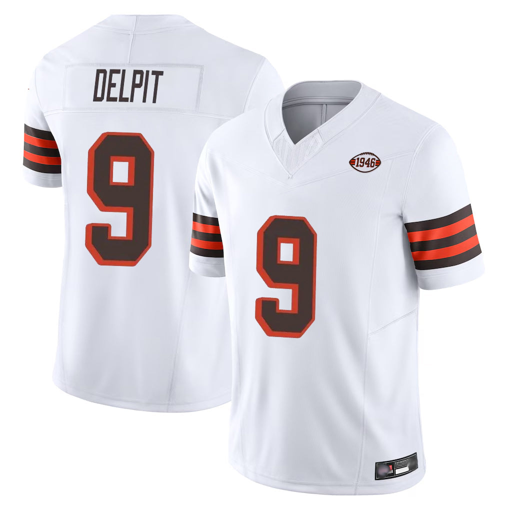 Fenge C.Browns #9 Grant Delpit Player White Limited Vapor F.U.S.E. Alternate Game Stitched Jerseys