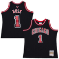 Fenge C.Bulls #1 Derrick Rose Mitchell & Ness Black Big & Tall 2010-11 Swingman Jerseys