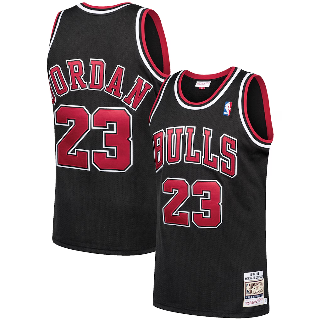 Fenge C.Bulls #23 Michael Jordan Mitchell & Ness Black 1997-98 Hardwood Classics Authentic Jerseys