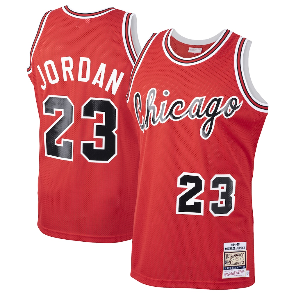 Fenge C.Bulls #23 Michael Jordan Mitchell & Ness Red 198485 Hardwood Classics Rookie Authentic Jerseys