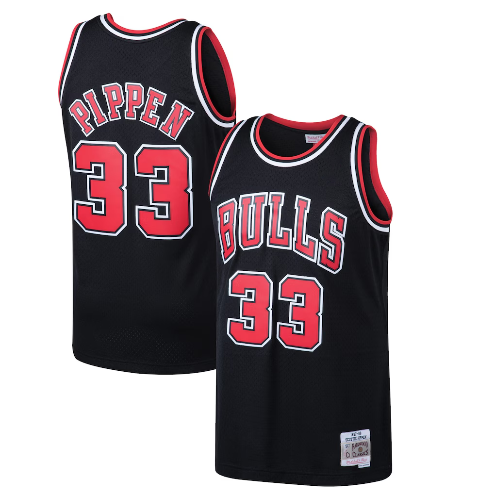 Fenge C.Bulls #33 Scottie Pippen Mitchell & Ness Black 1997-98 Hardwood Classics Swingman Jerseys