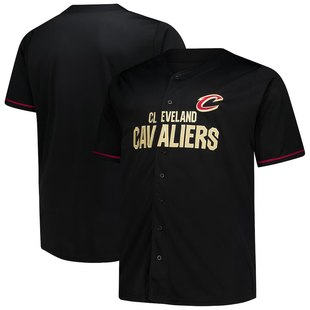 Fenge C.Cavaliers Black Big & Tall Pop Full-Button Jerseys
