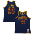 Fenge C.Cavaliers #23 LeBron James Mitchell & Ness Navy Big & Tall 201516 Swingman Jerseys