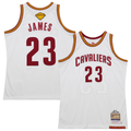 Fenge C.Cavaliers #23 LeBron James Mitchell & Ness White 2015-16 Hardwood Classics Authentic Jerseys