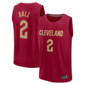 Fenge C.Cavaliers #2 Lonzo Ball Wine Fast Break Replica Jerseys - Icon Edition