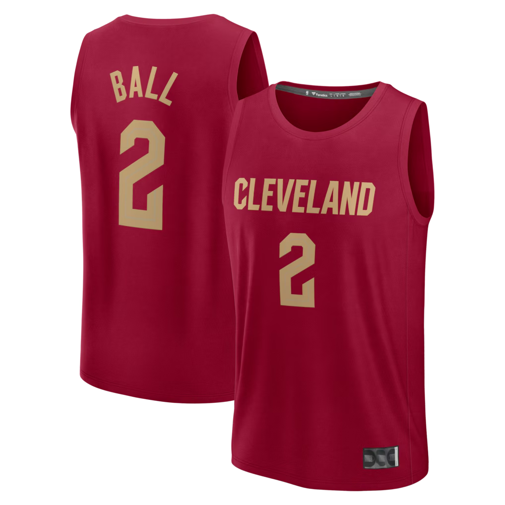 Fenge C.Cavaliers #2 Lonzo Ball Wine Fast Break Replica Jerseys - Icon Edition