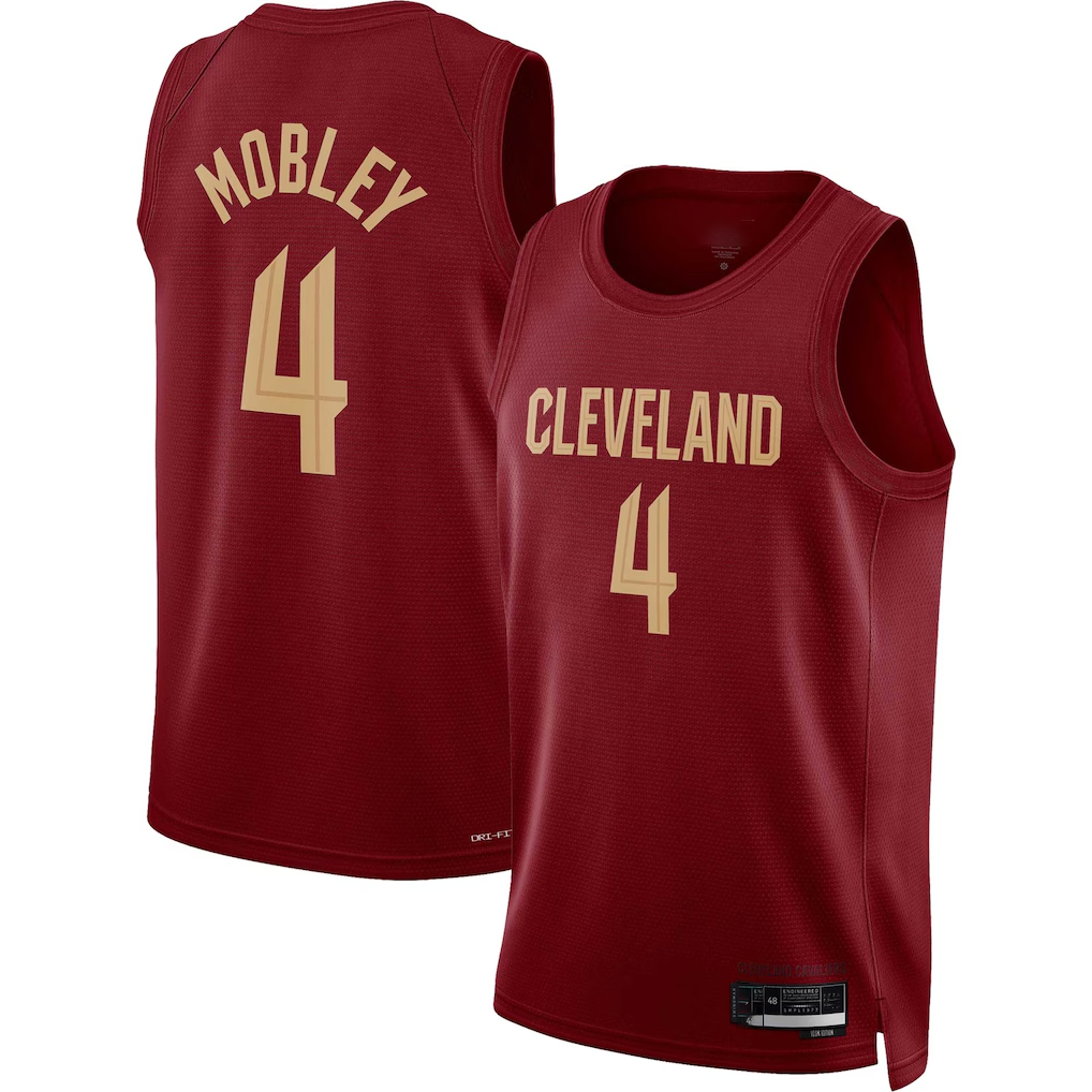 Fenge C.Cavaliers #4 Evan Mobley Wine Swingman Jerseys - Icon Edition