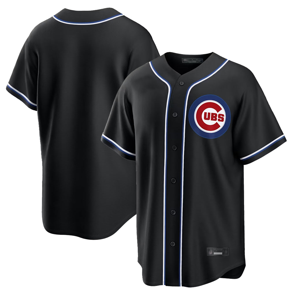 Fenge C.Cubs Black Home Game Blank Player Stitched Jerseys