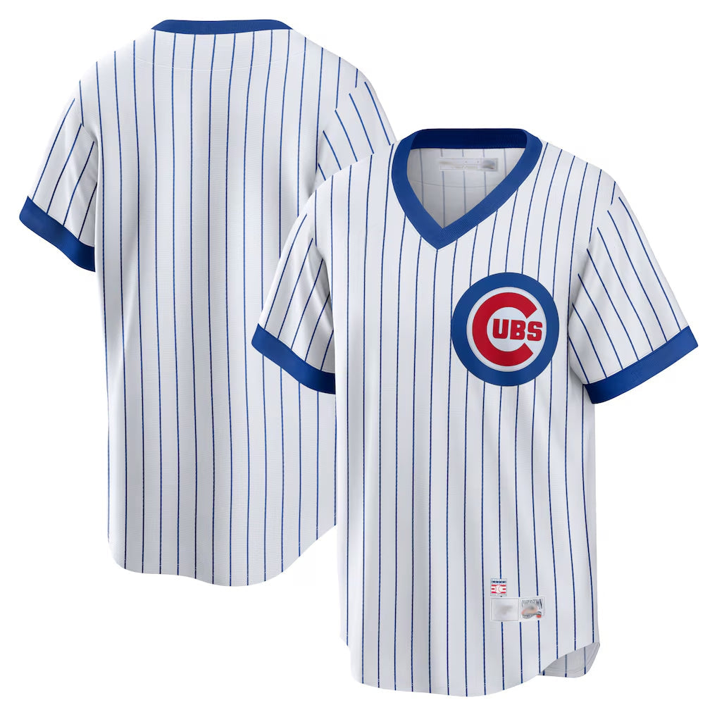Fenge C.Cubs White T-shirt Cooperstown Collection Limited Blank Player Stitched Jerseys