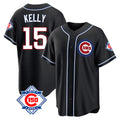 Fenge C.Cubs #15 Carson Kelly Player Black Fashion Out 150th Anniversary Game Stitched Jerseys